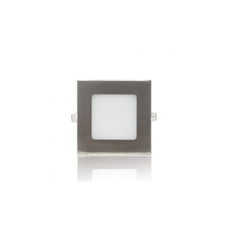 foto del prodotto mille lucciole pannello led quadrato slim acciaio satinato nichel 3w ip20 incasso faro faretto luce bianca fredda naturale calda downlight fredda