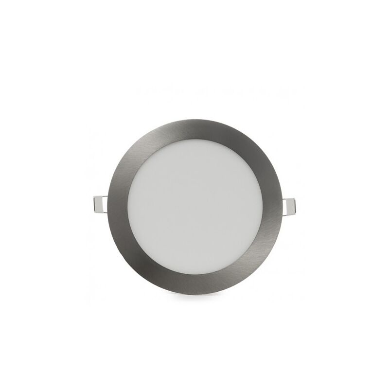 foto del prodotto mille lucciole pannello led rotondo acciaio satinato nickel slim12w ip20 incasso faretto completo driver luce calda naturale fredda downlight calda