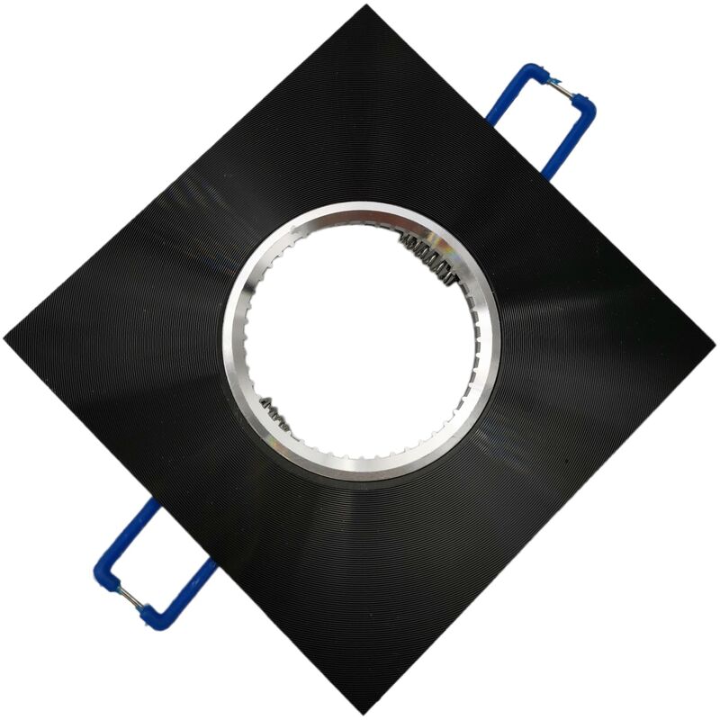 foto del prodotto mille lucciole portafaretto quadrato fisso da incasso soffitto cartongesso ultra slim per lampadine led gu10 mr16 nero
