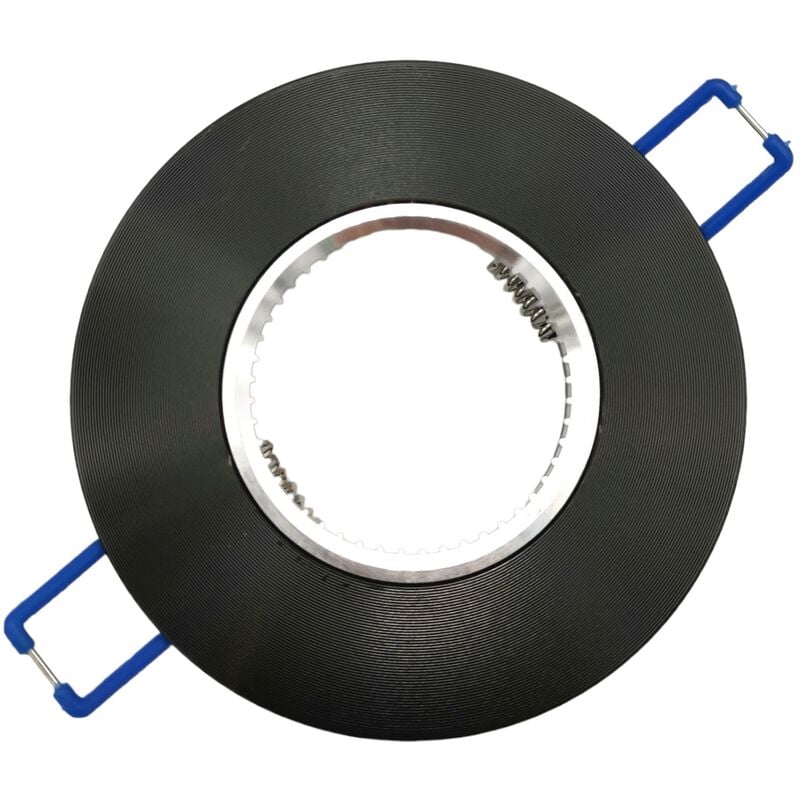 foto del prodotto mille lucciole portafaretto tondo nero fisso da incasso soffitto cartongesso per lampadine led gu10 mr16