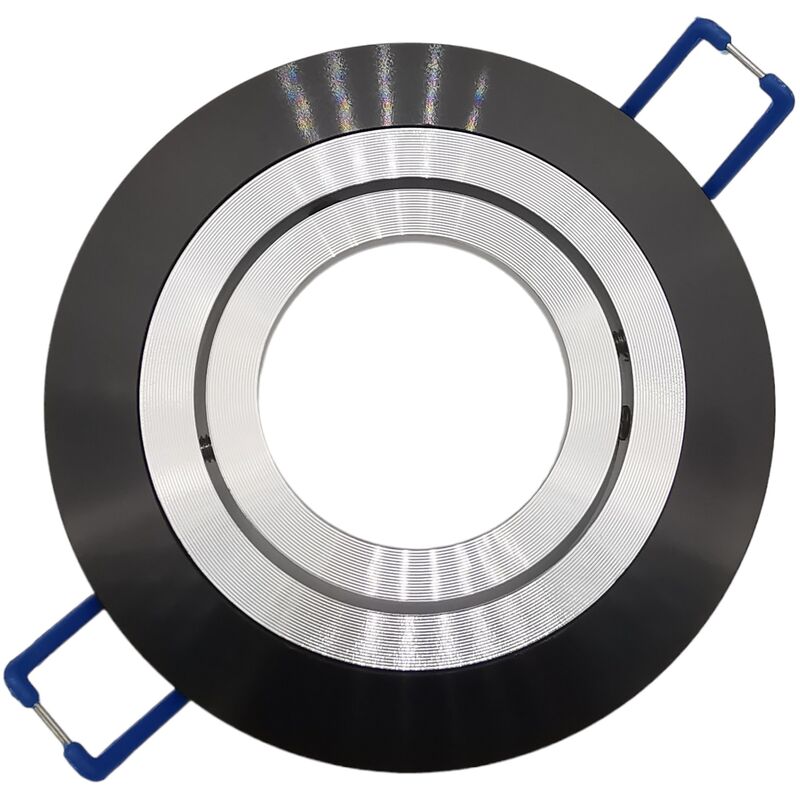 foto del prodotto mille lucciole portafaretto tondo nero orientabile da incasso cartongesso per lampadine led gu10 con ghiera svitabile