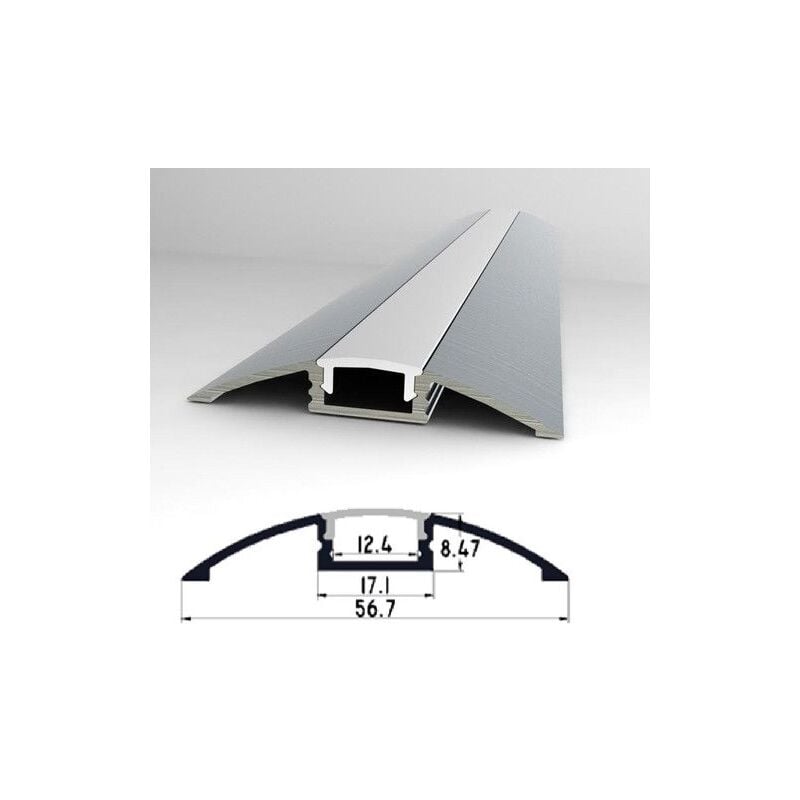 foto del prodotto mille lucciole profilo alluminio calpestabile 2m pavimento strisce strip led barra rigida opaco
