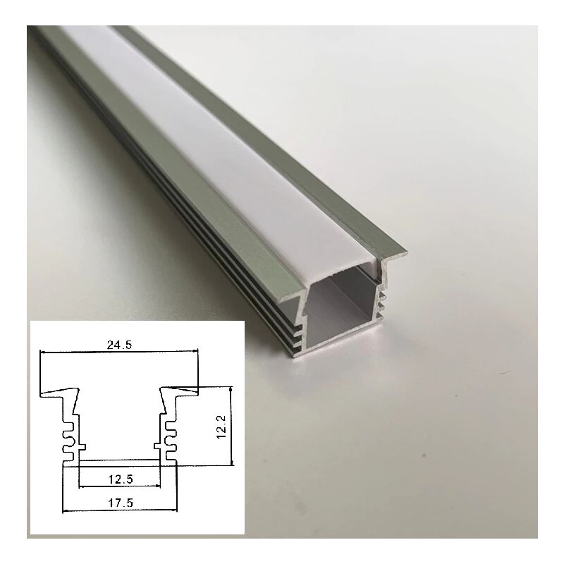 foto del prodotto mille lucciole profilo alluminio incasso alto strisce strip led barra rigida copertura opaco