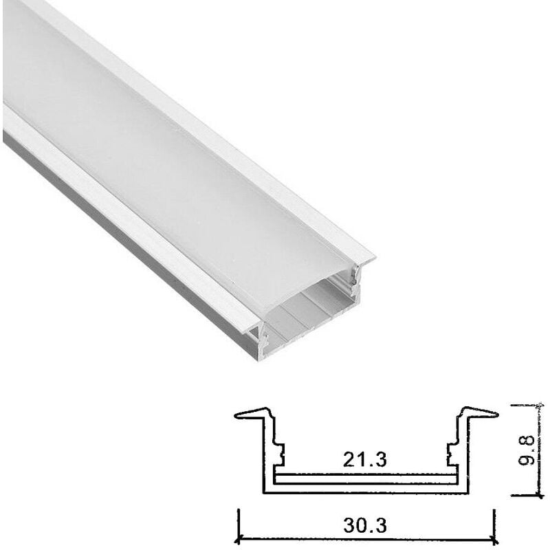 foto del prodotto mille lucciole profilo alluminio incasso largo strisce strip led barra rigida copertura opaco