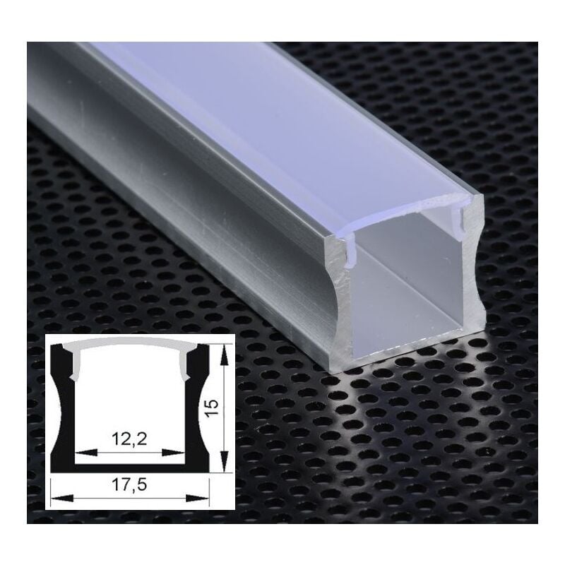 foto del prodotto mille lucciole profilo alluminio lineare u alto strisce strip led barra rigida copertura opaco