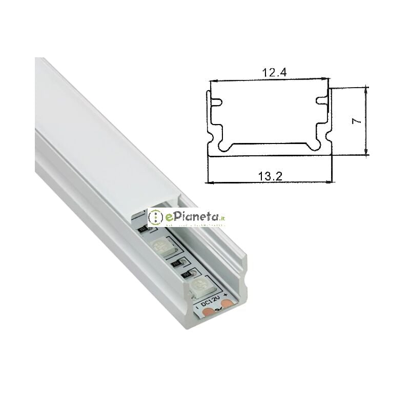 foto del prodotto mille lucciole profilo alluminio sottile 13 mm strisce strip led barra rigida copertura opaco