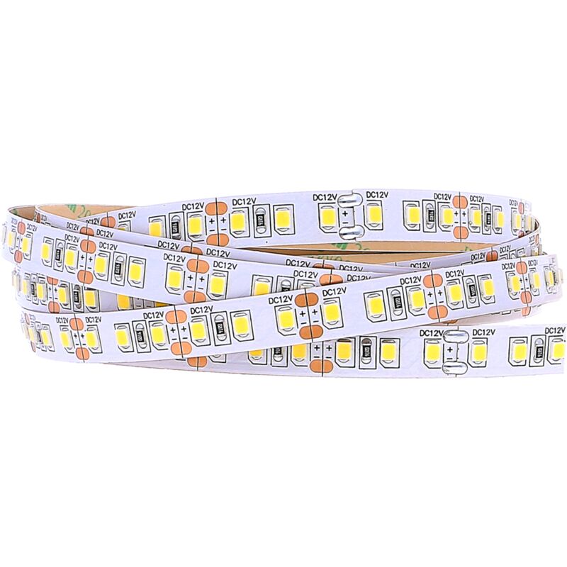foto del prodotto mille lucciole strip led 12v 2835 striscia 5 metri strip 600 led 8mm vari colori calda 3000k