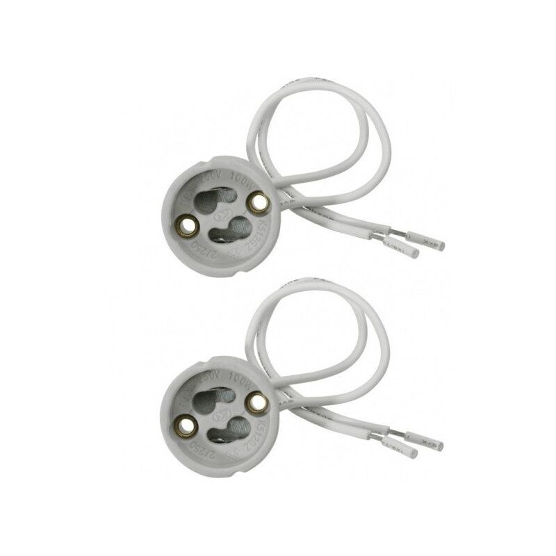 foto del prodotto mille lucciole x2 pz attacco baionetta gu10 ceramica portalampada per faretto led portafaretti
