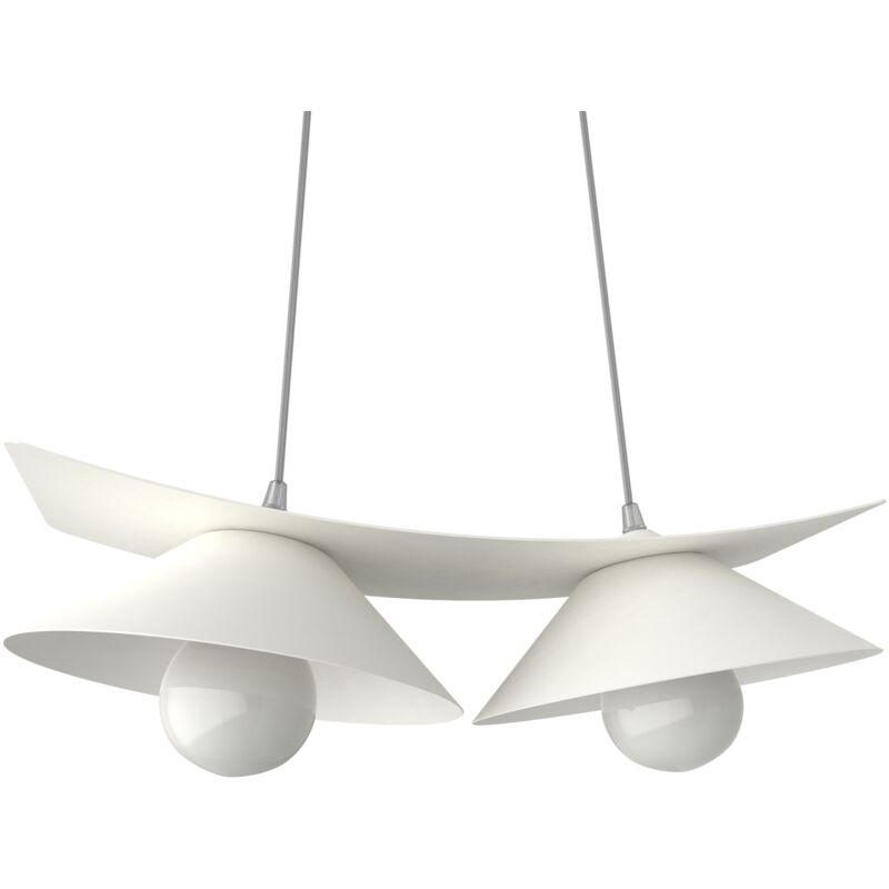 foto del prodotto miller sospensione, 2x e27, max 42w, metallo, bianco opaco, l.27cm lumicom