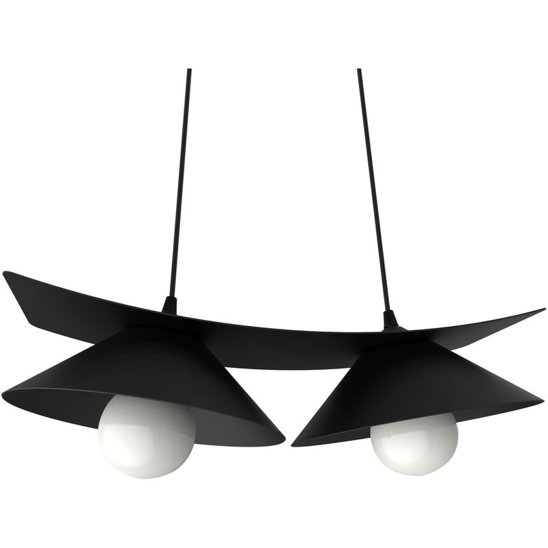 foto del prodotto miller sospensione, 2x e27, max 42w, metallo, nero opaco, l.27cm lumicom