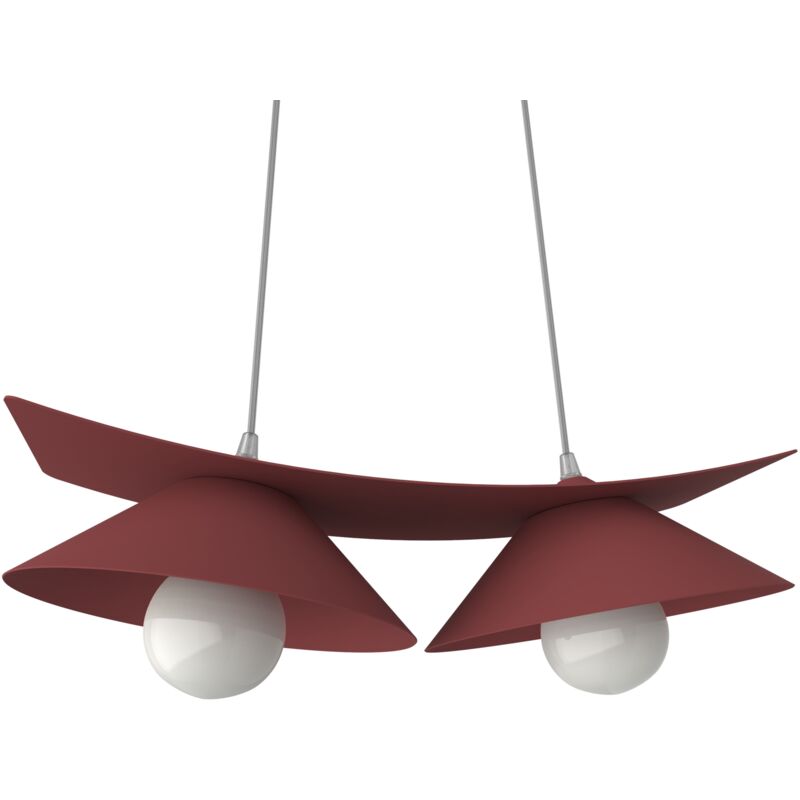 foto del prodotto miller sospensione, 2x e27, max 42w, metallo, rosso cowhide, l.27cm lumicom