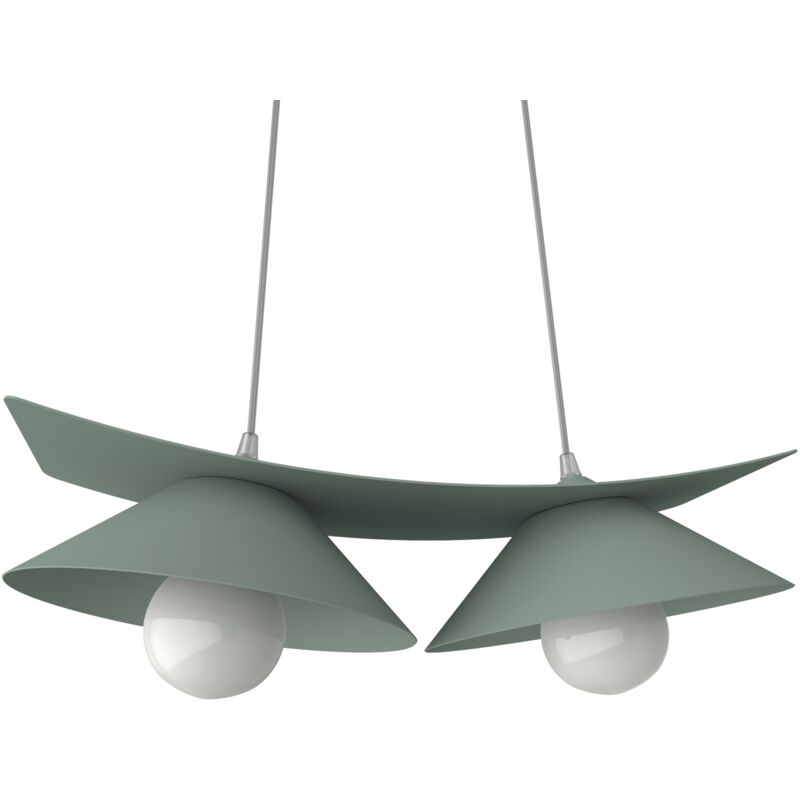 foto del prodotto miller sospensione, 2x e27, max 42w, metallo, verde iceberg, l.27cm lumicom