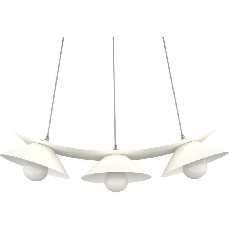 foto del prodotto miller sospensione, 3x e27, max 42w, metallo, bianco opaco, l.70cm lumicom