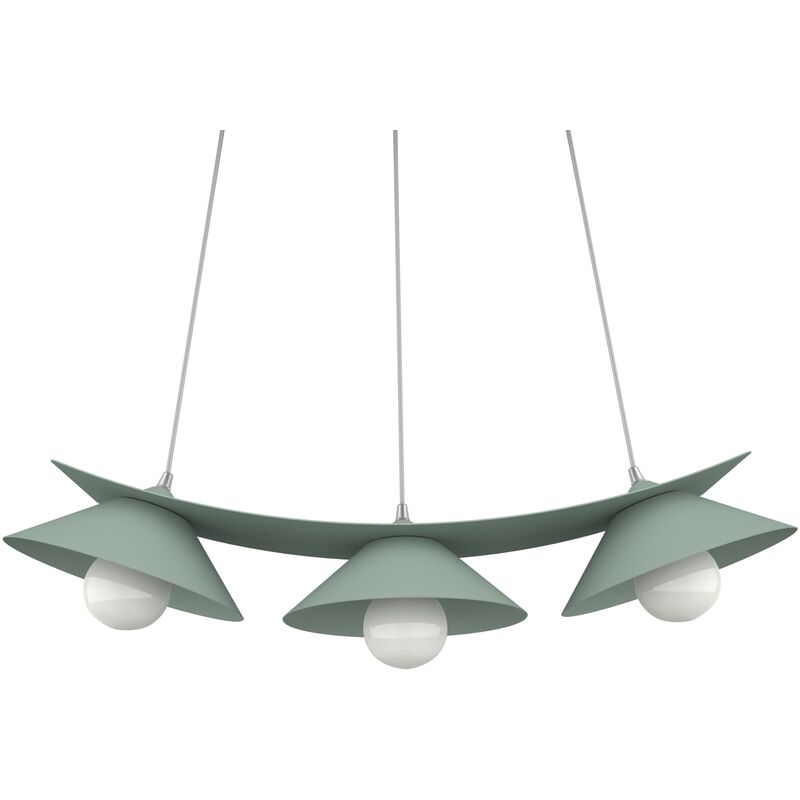 foto del prodotto miller sospensione, 3x e27, max 42w, metallo, verde iceberg, l.70cm lumicom
