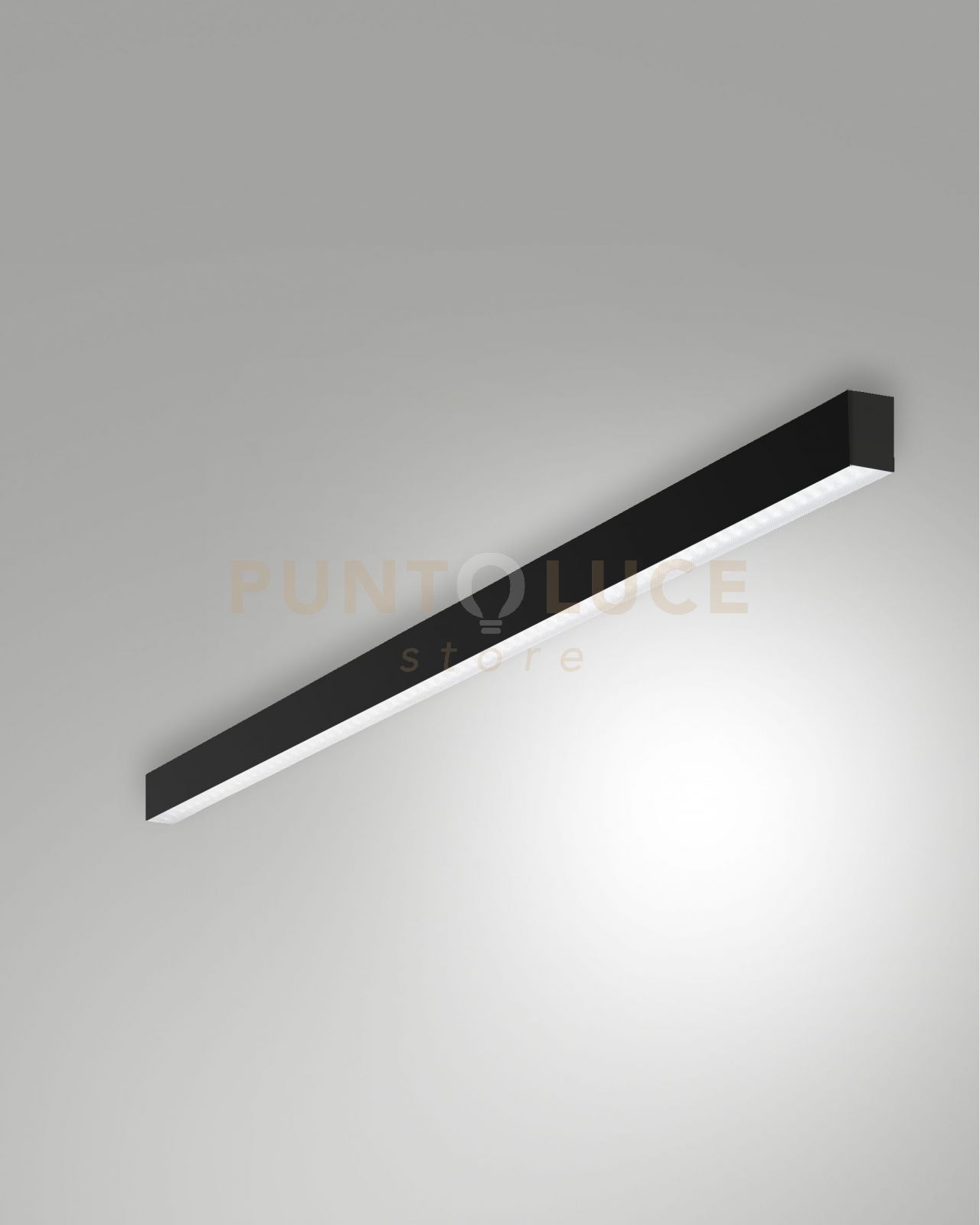 foto del prodotto millet plafoniera nera a led 3000k 3380lm 23w prismatic ip40 100cm