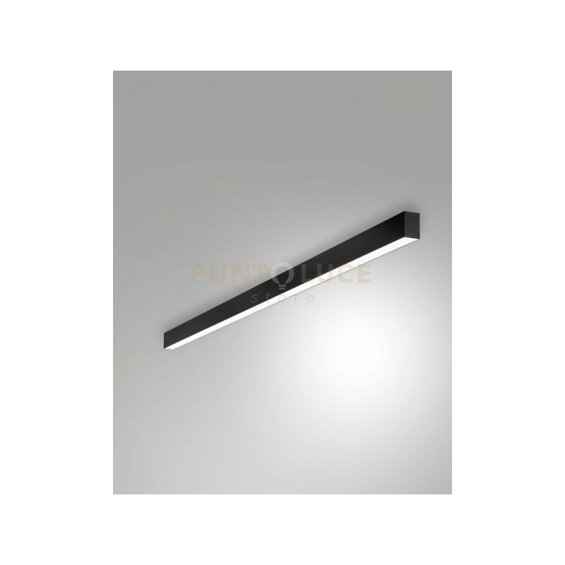 foto del prodotto millet plafoniera nera a led 4000k 3580lm 23w opale on off ip40 100cm