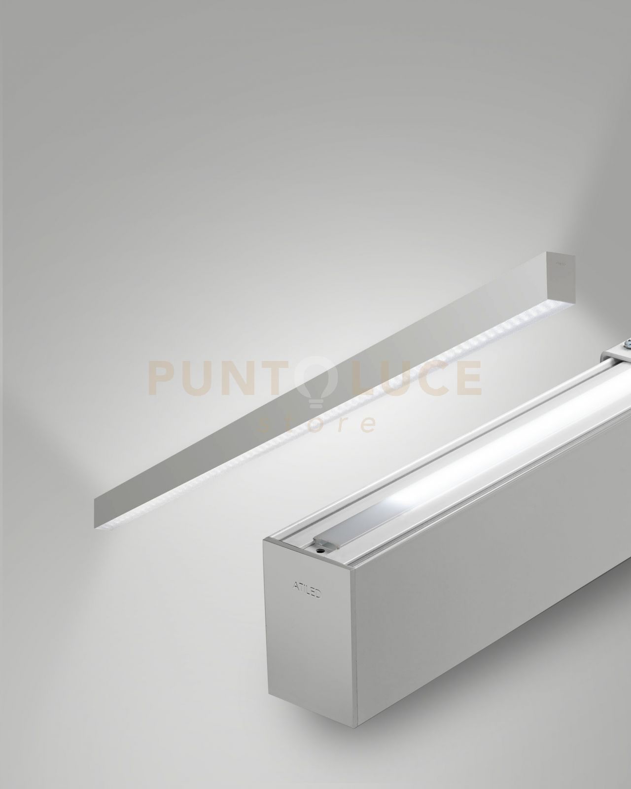 foto del prodotto millet profilo da parete doppia emissione alluminio prismatic on offi ip40 100cm 3000k 3380 1290lm 23 15w