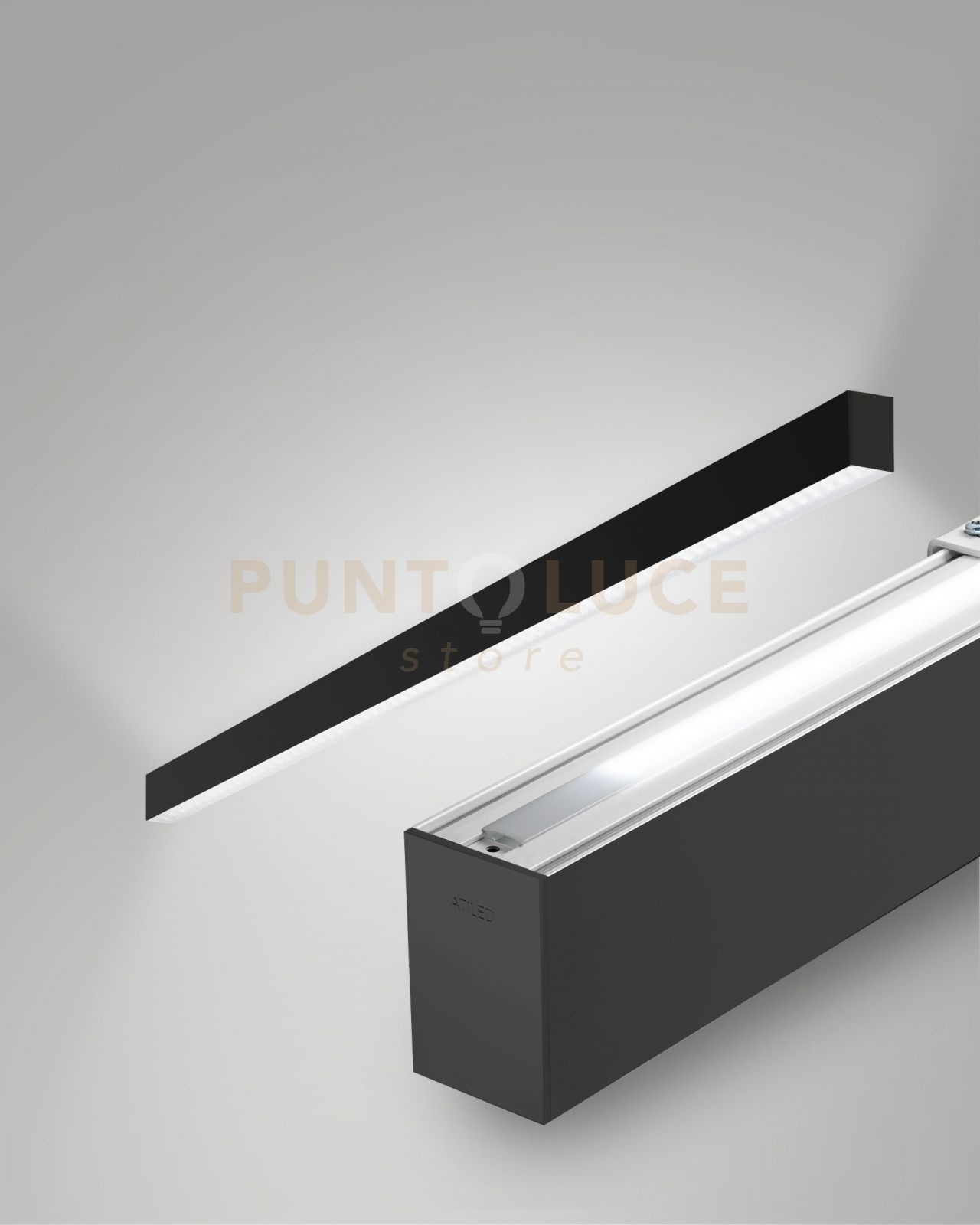 foto del prodotto millet profilo da parete doppia emissione nero prismatic dimmerabile dali ip40 100cm 3000k 3380 1290lm 23 15w