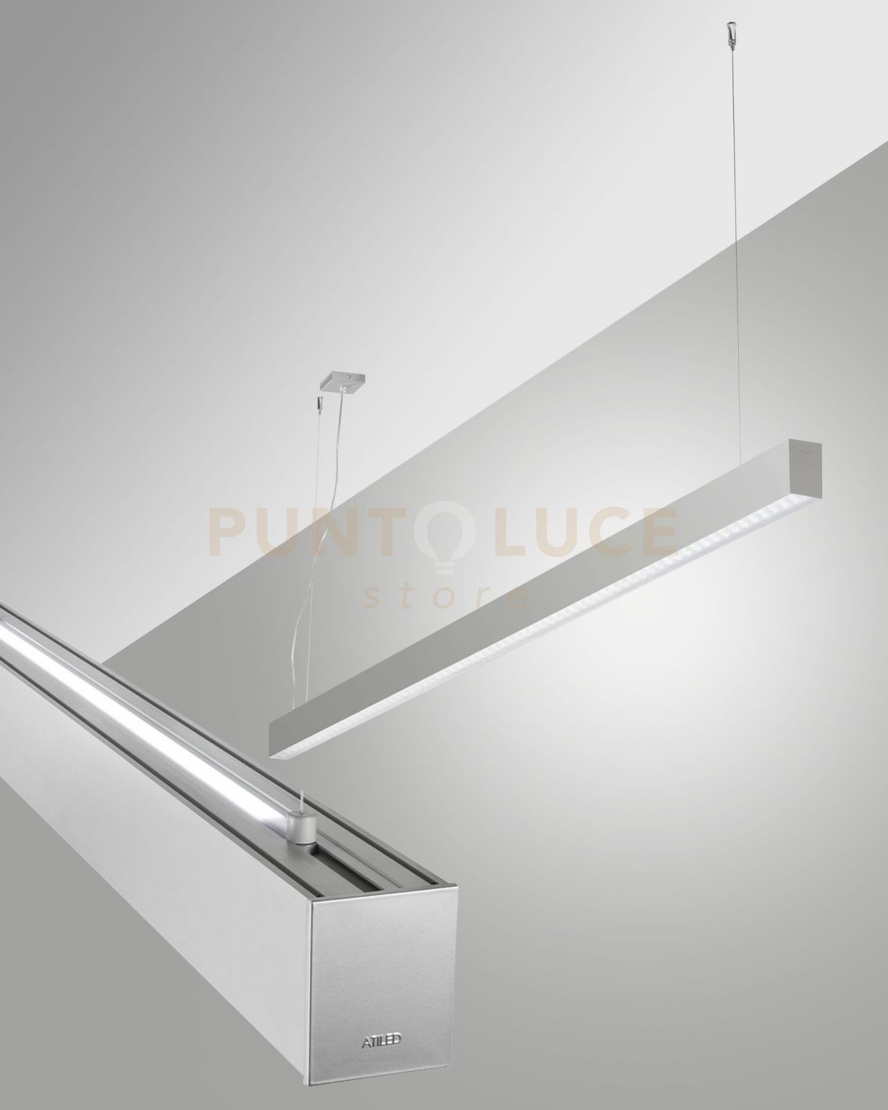 foto del prodotto millet sospensione doppia emissione alluminio a led 4000k 3580 1440lm 23w 15w prismatic on off ip40 mt