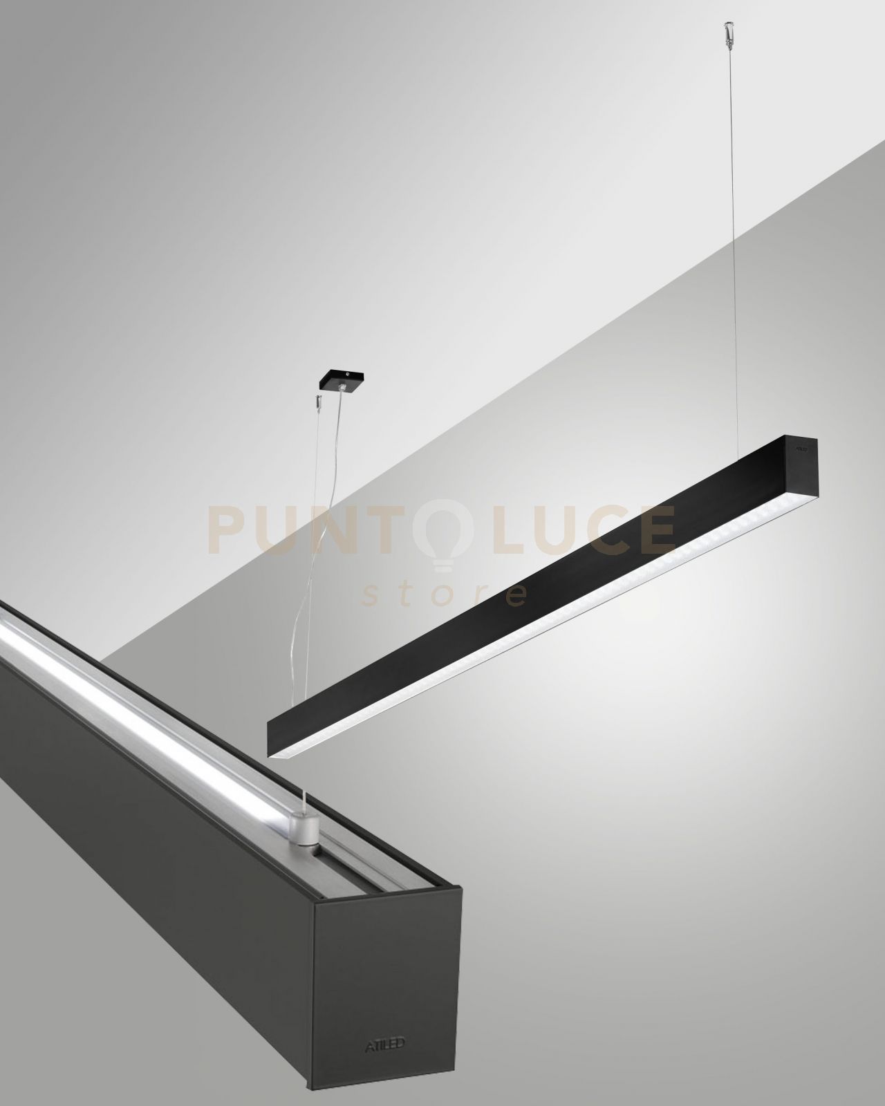 foto del prodotto millet sospensione doppia emissione nera a led 4000k 3580 1440lm 23w 15w prismatic on off ip40 mt