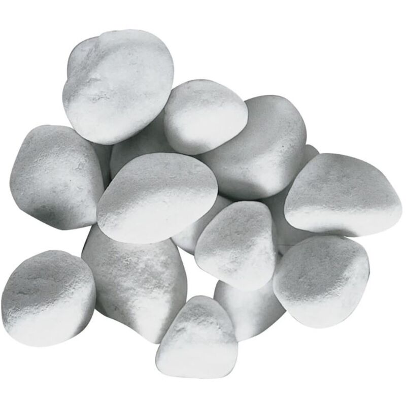 foto del prodotto milo srl ciottoli marmo bianco carrara, sassi decorativi per giardini, sacco da 25 kg 16 26 mm
