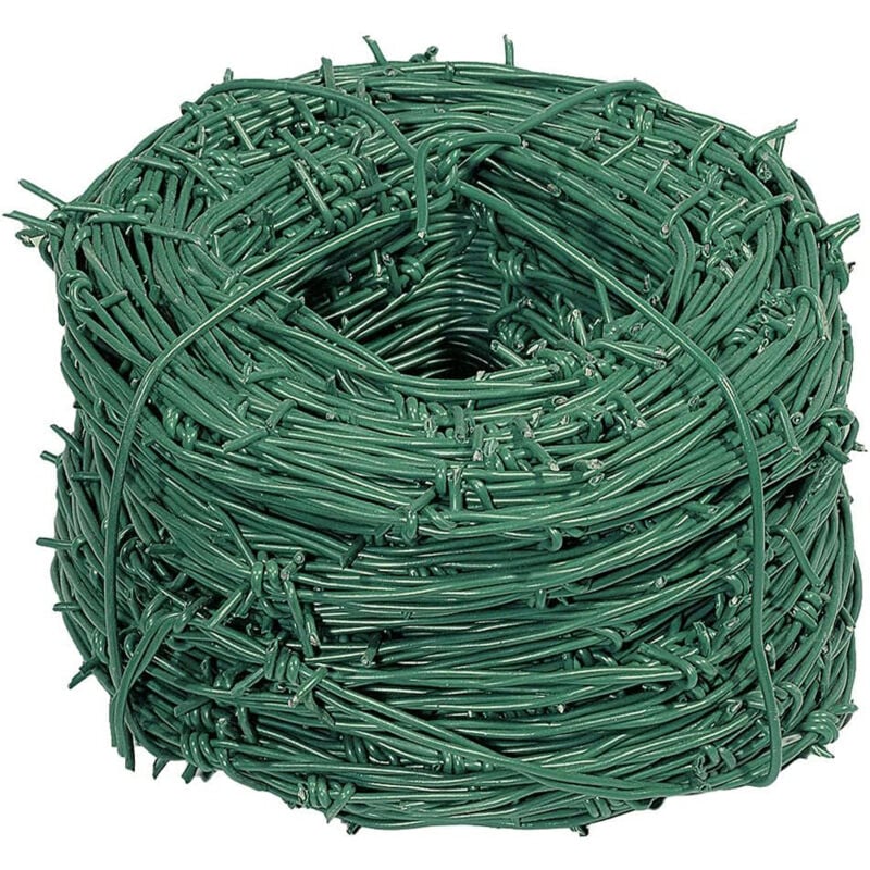 foto del prodotto milo srl filo spinato plastificato verde per recinzione metallica dispenser da 100 mt