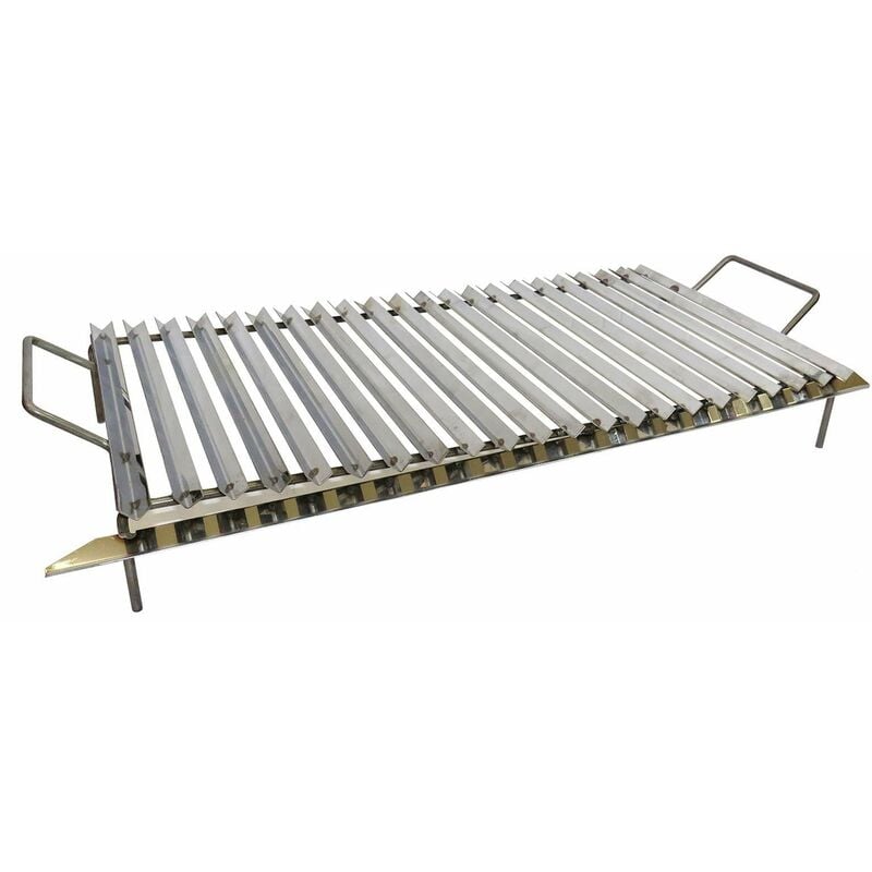 foto del prodotto milo srl griglia in acciaio cromato bistecchiera scola grasso per barbecue e camino made in italy 50 x 40 cm