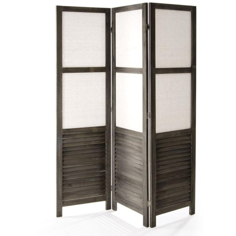 foto del prodotto milo srl paravento separ 3 pannelli turandot in legno marrone anticato ideale come divisorio