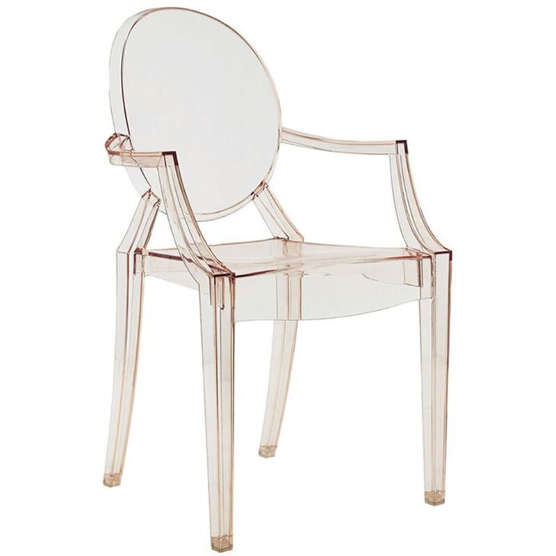 foto del prodotto milo srl poltrona in policarbonato trasparente ghost cannes impilabile da interno ed esterno bronzo confezione da 1 pezzo