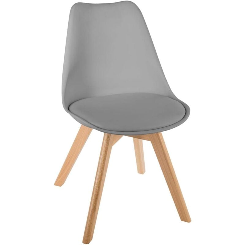 immagine 0 del prodotto milo srl sedia in polipropilene norvegia con gambe in legno e cuscino da interno nero confezione da 1 pezzo