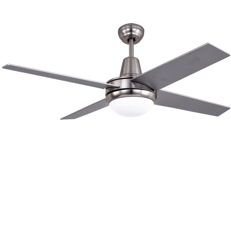 foto del prodotto milo srl ventilatore a soffitto moderno con 4 pale in mdf luce 60 w con telecomando 122 cm