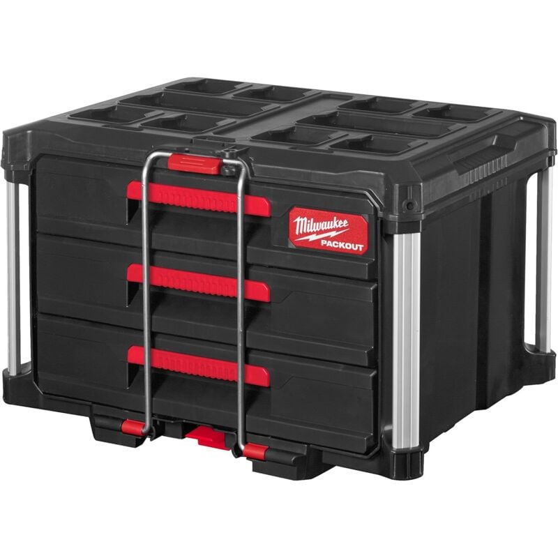foto del prodotto milwaukee cassetta packout a 3 cassetti 4932472130 