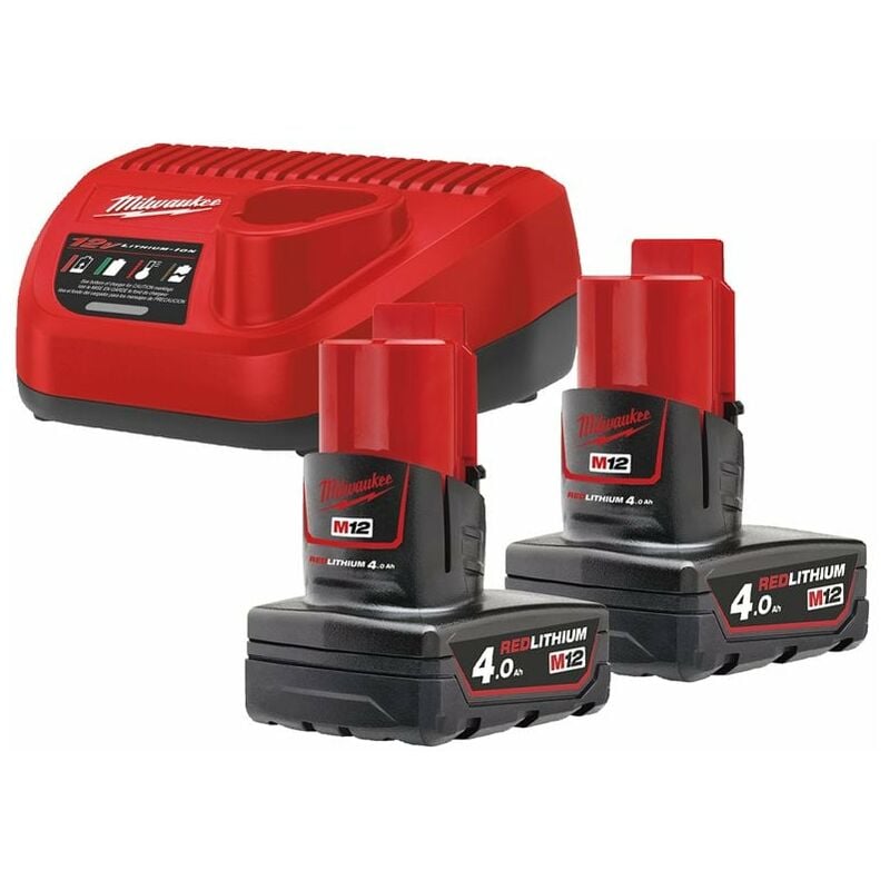 foto del prodotto milwaukee confezione 2 batterie 12v 4,0ah m12 packnrj 402 4933459211