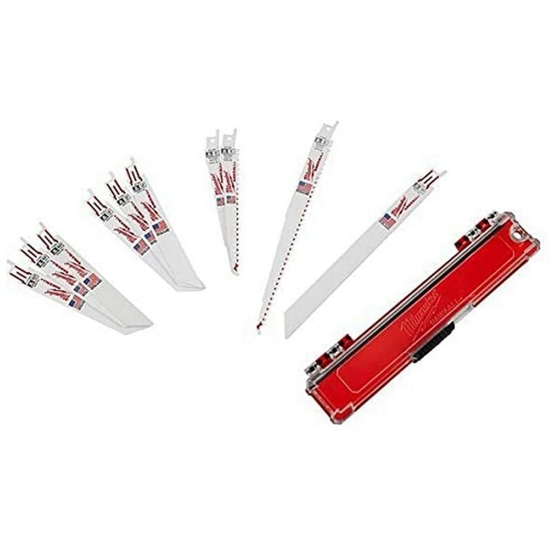 foto del prodotto milwaukee estuche de pl stico 10 hojas de sable 10pcs sawzall set