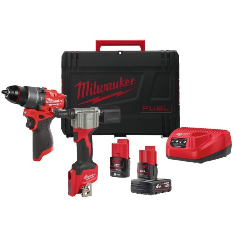 foto del prodotto milwaukee kit macchina m12 fpp2d2 422x m12 fpd2 m12 bprt 2,0 4,0 ah