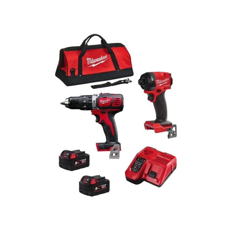 foto del prodotto milwaukee kit mwk201bag m18fid3 m18bpd 2 x 5,0 ah m12 18fc borsa 