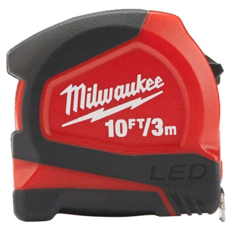 foto del prodotto milwaukee mht48226602 metro a nastro a led, 3 m, larghezza 12 mm, colore rosso