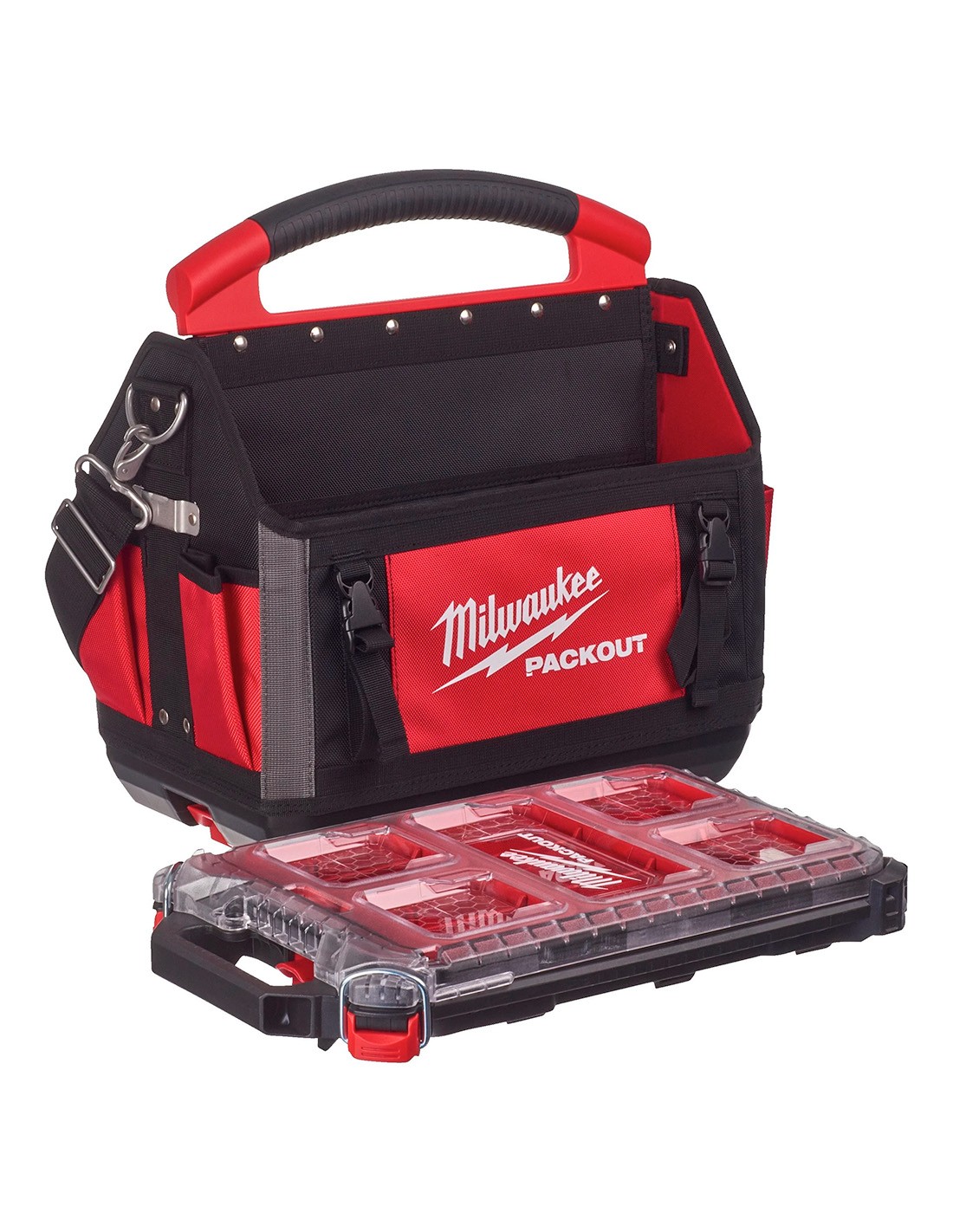 foto del prodotto milwaukee packout borse portautensili aperte 40 cm packout compact slim organiser 4058546360924