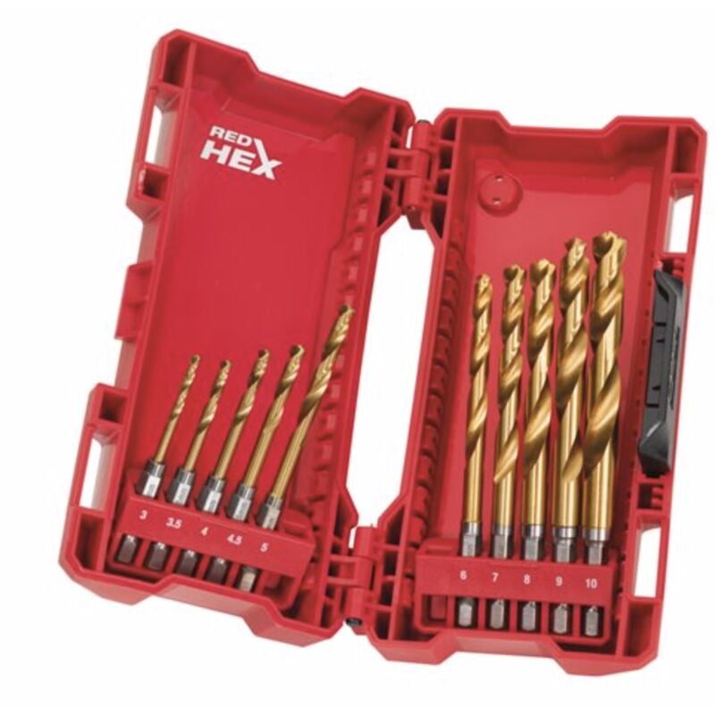 foto del prodotto milwaukee punta per metallo set 48894759 56 pezzi hss g red hex titanio shockwave, 1 w, 0 v