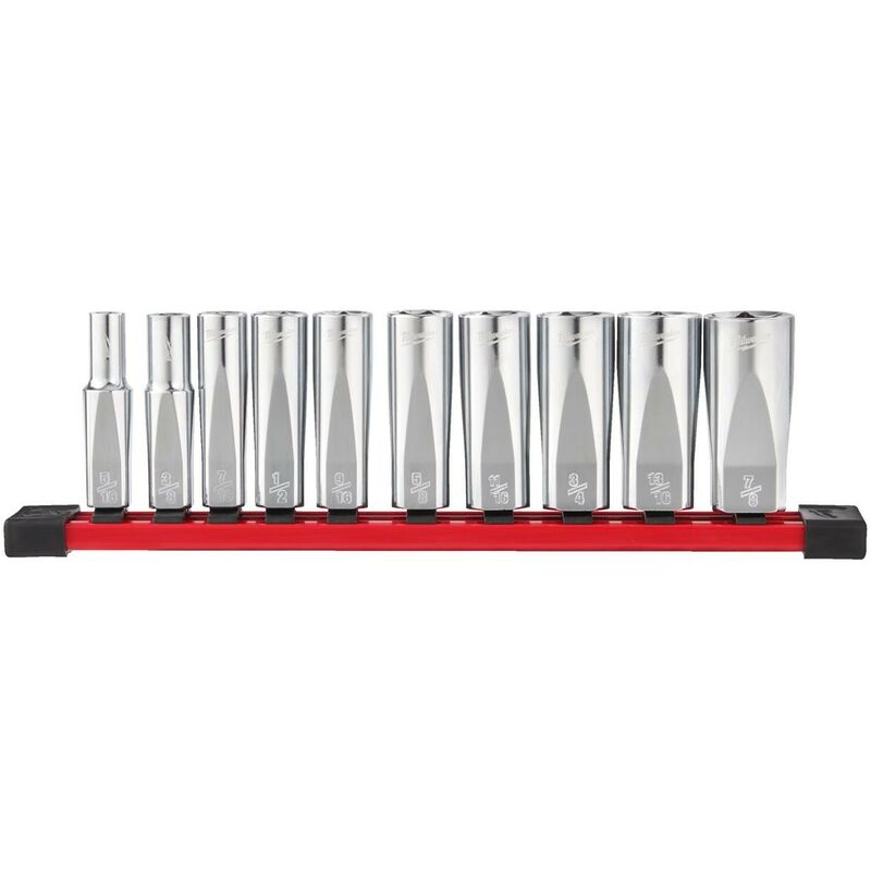 foto del prodotto milwaukee set di 10 bussole esagonali lunghe 3 8 imperiali 10pc 4932492510