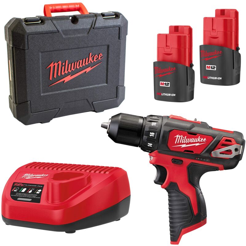foto del prodotto milwaukee trapano avvitatore a batteria m12bdd 152c 2x 12 v 1,5 ah li ion, 1 pezzo, 4933451460