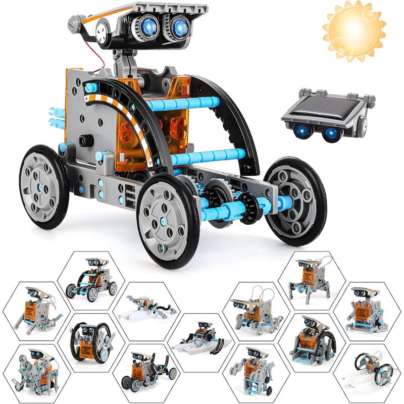 foto del prodotto mimiy robot solare, robot 13 in 1, giocattolo educativo per costruire robot, gioco all aperto, bambini, esperimenti scientifici, regalo per ragazzi