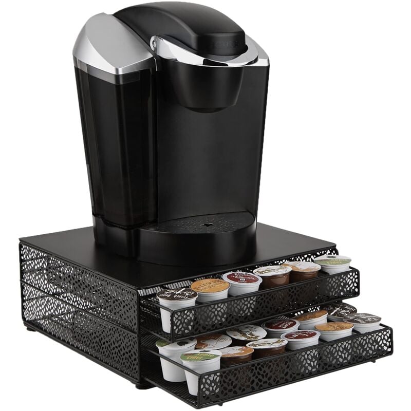 foto del prodotto mind reader jumbo per 72 capsule dolce gusto keurig k cup verismo cbtl, cassetto portaoggetti per caff nero