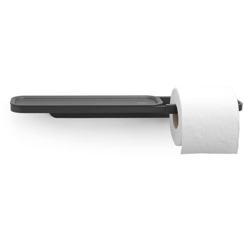 foto del prodotto mindset portarotolo carta igienica con mensola resistente alla corrosione montaggio a parete accessorio bagno materiale di fissaggio incluso