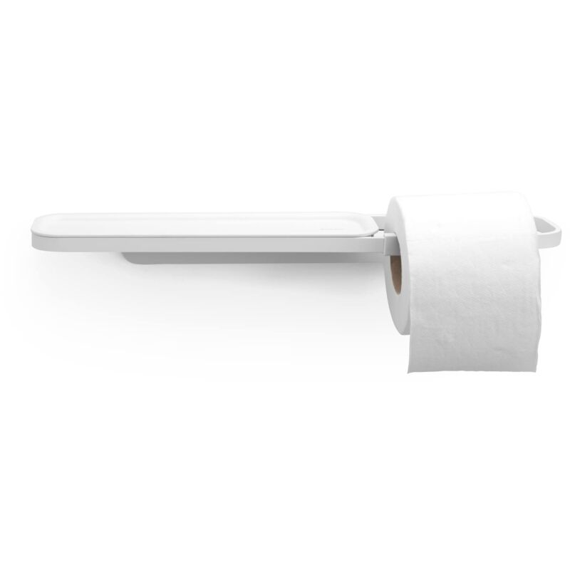 foto del prodotto mindset portarotolo carta igienica con mensola resistente alla corrosione montaggio a parete accessorio bagno materiale di fissaggio incluso