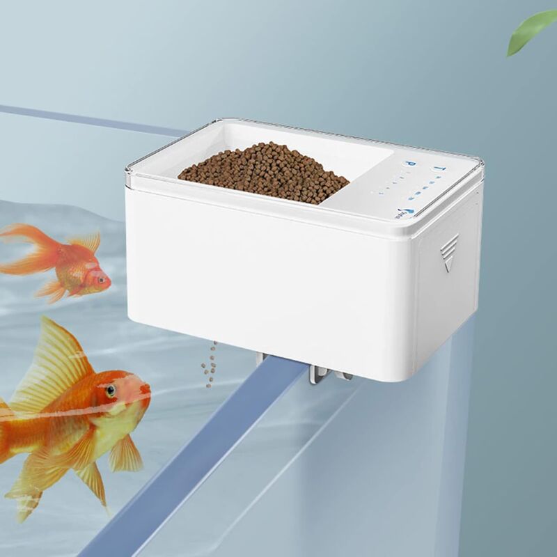 foto del prodotto mini alimentatore automatico per pesci da 70 ml con timer intelligente, mini distributore di cibo per pesci per acquario sollbry