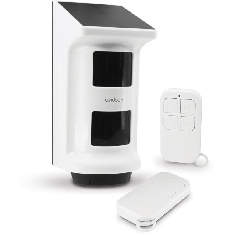 foto del prodotto mini allarme solare da esterno con sirena da 110 db