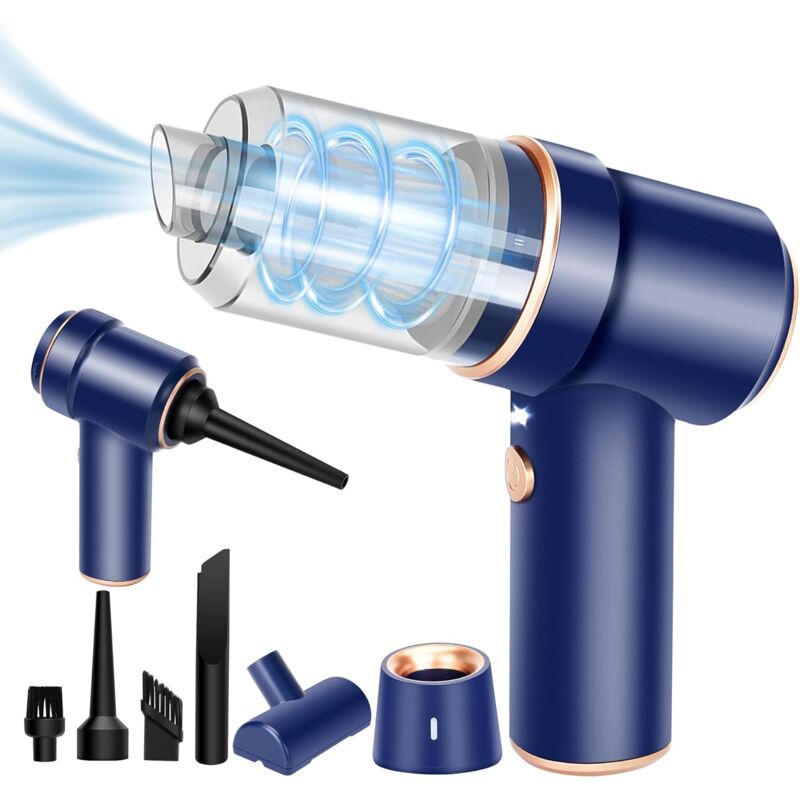 foto del prodotto mini aspirapolvere portatile da 8 kpa, aspirapolvere per tastiera senza fili ad alta potenza da 120 w, aspirapolvere da tavolo 2 in 1 e
