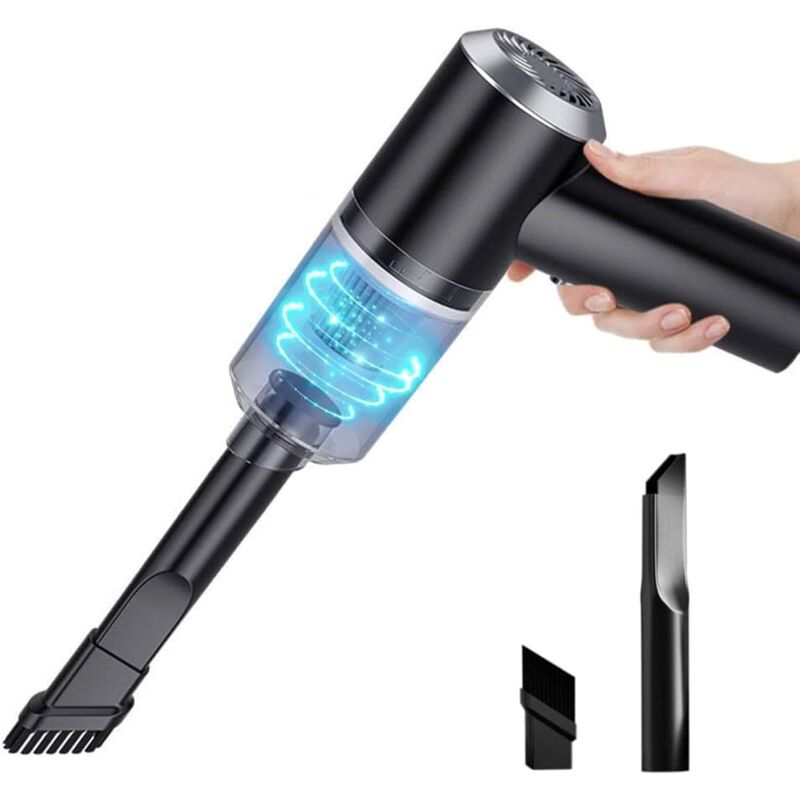 foto del prodotto mini aspirapolvere portatile senza fili, 6000pa 120w potente aspirapolvere portatile per auto, cucina, nero
