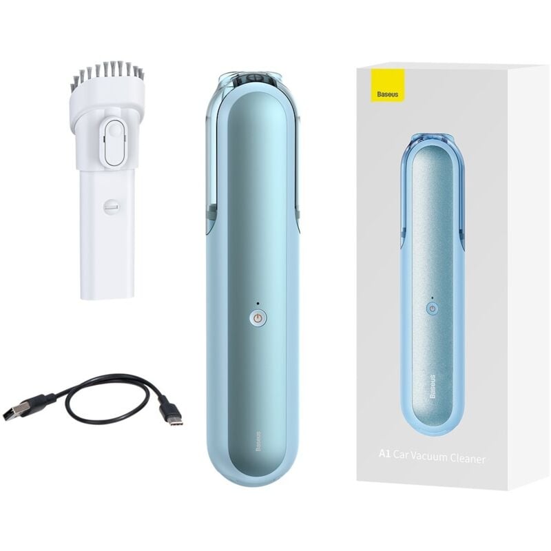 foto del prodotto mini aspirapolvere wireless per auto baseus a1 da 30 w blu